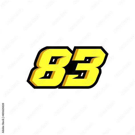 Design Number 83 Racing Logo On White Background Stock Vektorgrafik