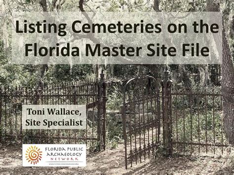 How To Record A Historic Cemetery On The Florida Master Site File