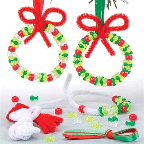 Baker Ross Av654 Design Your Own Bead Wreath Pack Of 6 Ornament Kits
