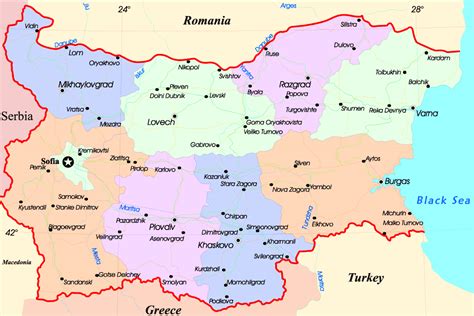 Mapy Bułgarii Szczegółowa Mapa Bułgarii W Języku Angielskim Mapa Turystyczna Mapa Ośrodków