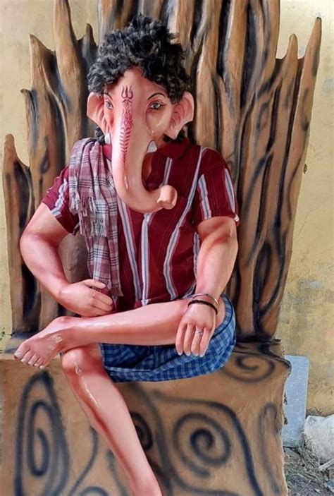 Ganesh Chaturthi 2022 Ganesha Idols Inspired By Allu Arjun In Pushpa