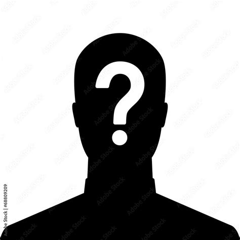 Man Silhouette Icon With Question Mark Sign Stock Vector Adobe Stock