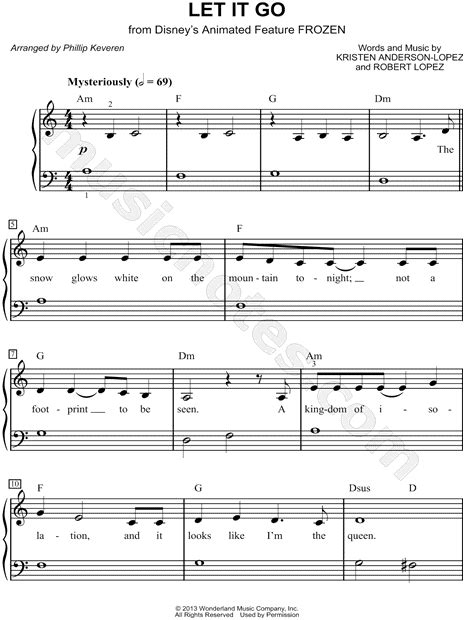 Frozen was one of the biggest musical films of disney. Print and download sheet music for Let It Go from Frozen ...
