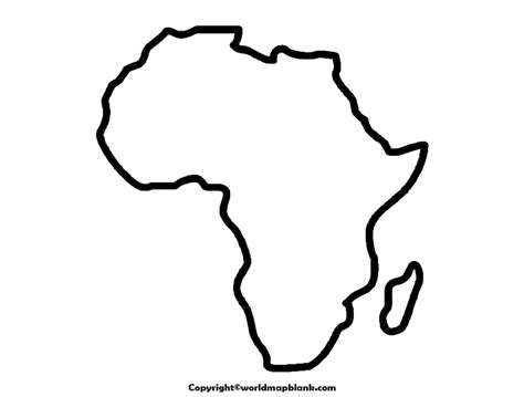Printable Blank Map Of Africa Outline Transparent Png Map
