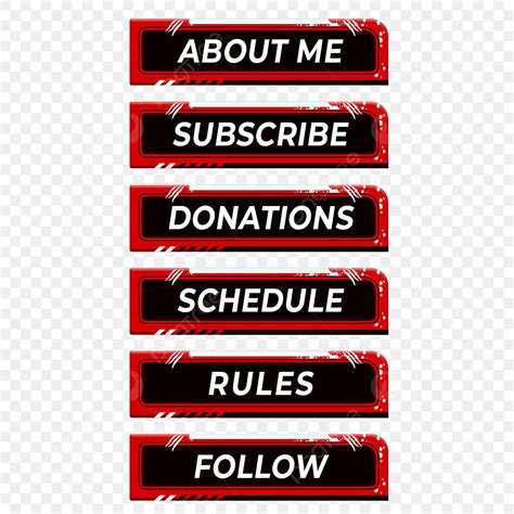 Twitch Stream Panel Png Transparent Red Twitch Stream Panels Or Info Buttons Twitch Panels