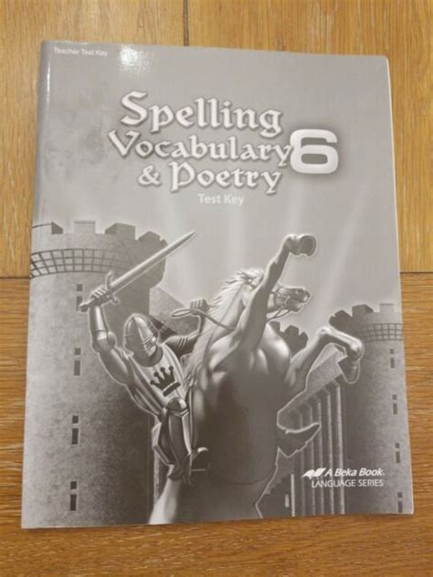 Abeka Spelling Vocabulary Poetry 6 Teacher Test Key Sixth Grade Ebay