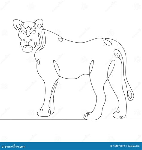 Panthera Continuous Line Drawing Logo Vector 163391939