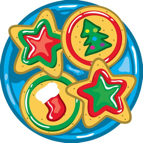 Transparent christmas gingerbread and cookies png clipart. Christmas Cookies On A Plate Stock Vector - Illustration ...