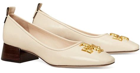 Tory Burch Leather Eleanor Pointed Toe Pumps In Natural Lyst