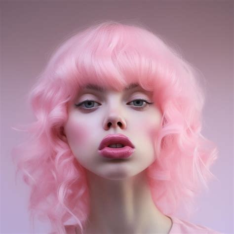 Premium Ai Image Girl With Big Pink Lips
