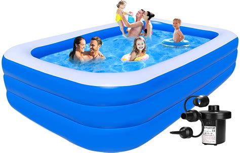 Inflatable Pool For Kids And Adults Rectangle Pool Above Ground