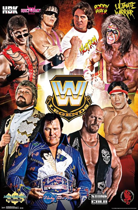 Wrestling Bret Hart Ted Dibiase Shawn Michaels Wwe Superstars Poster