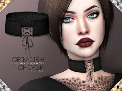 The Sims Resource Grimoirh Choker By Pralinesims • Sims 4 Downloads