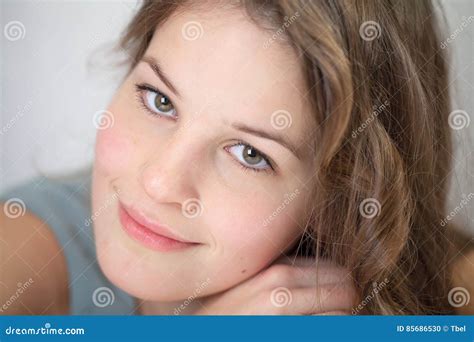 Young Sensitive Woman Stock Photo Image Of Portrait 85686530