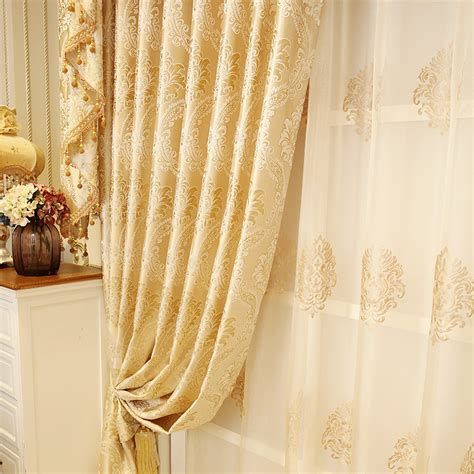 European Golden Royal Luxury Curtains For Bedroom Window