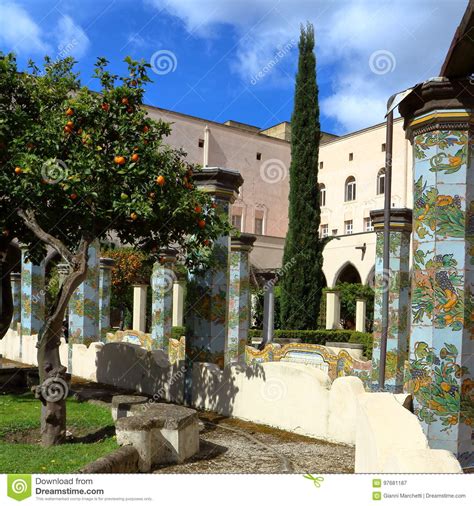 santa chiara cloister naples italy stock image image of italian cloister 97681187