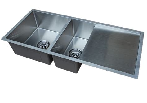 Handmade Stainless Steel Kitchen Sink Double Bowls With Drainer Cm