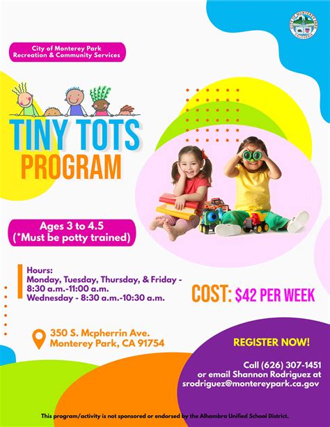 Tiny Tots Program Monterey Park Ca Official Website