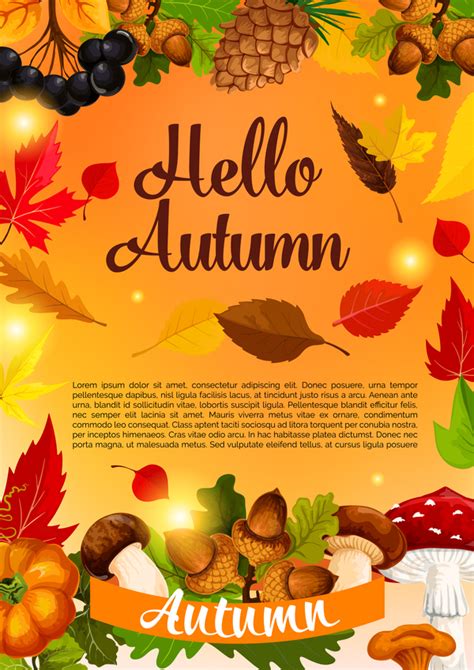 Autumn Season Flyer Page Template Vector 07 Free Download