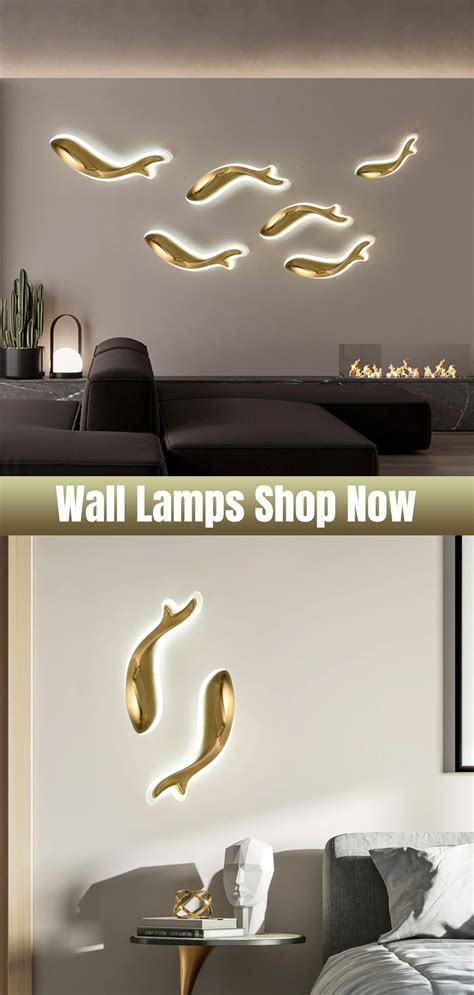 Nordic Brass Living Room Background Wall Lamp Led Staircase Porch