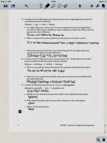 Ingenuity chemistry types chemical reactions pogil sheet kids from types of chemical reactions worksheet answers, source:sheetkids.biz. Colby Messih chemistry: Types of chemical reactions pogil
