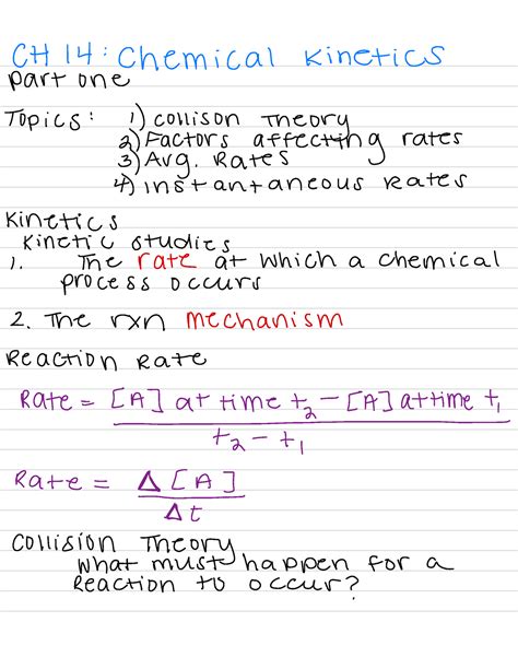 Chapter 14 Chemical Kinetics Ch 14 Chemical Kinetics Part One