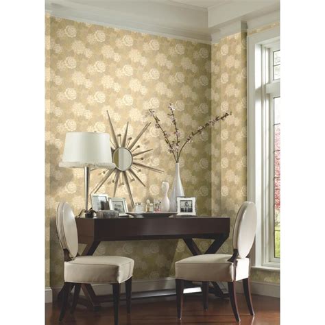 york wallcovering candice olson dimensional surfaces dahlia and leaf toss wallpaper cx129