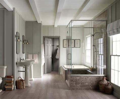 The gentle design of this. Kohler Bancroft Bathroom at FergusonShowrooms.com