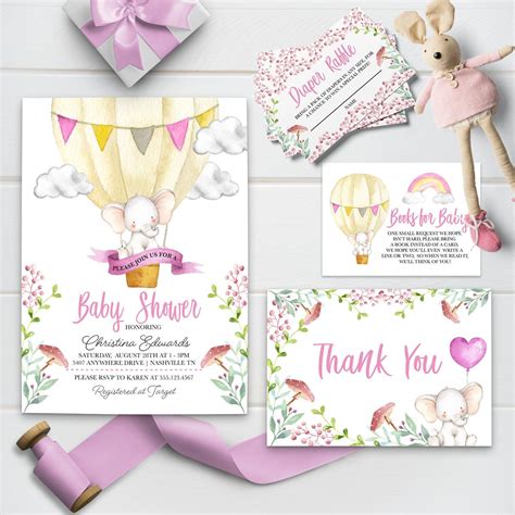 Cut out the shape and use it for coloring, crafts, stencils, and more. EDITABLE Invitation, Hot Air Balloon, Elephant Baby Shower ...