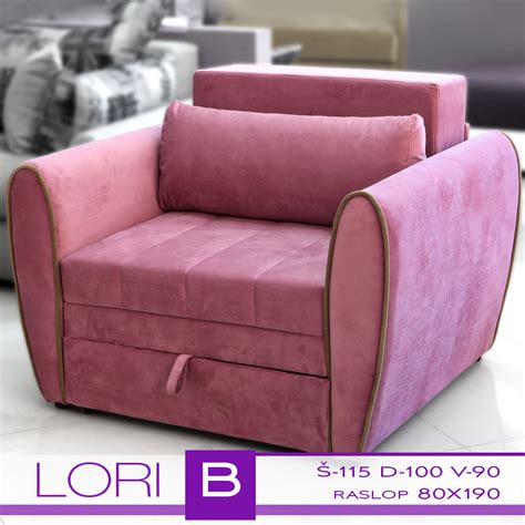Može poslužiti kao obična fotelja te se također može razvući da se dobije krevet. Salon namestaja MATEKS - LORI B fotelja