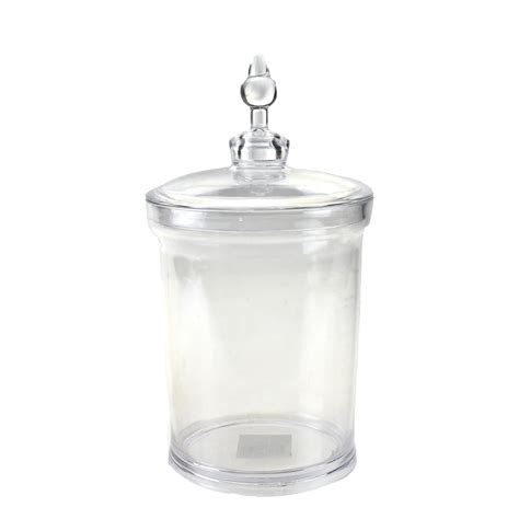 Plastic Cylindrical Candy Jar With Lid Clear 11 12 Inch