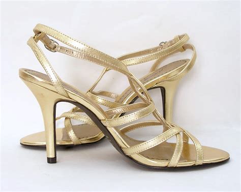 Platinum Bp Gold Strappy High Heel Sandals Us Size 8m