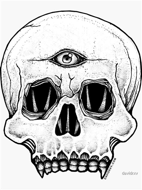 Third Eye Skull Sticker Sticker For Sale By Davidrxv Redbubble