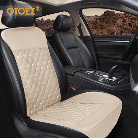 2pcs Universal Leather Car Seat Cover Front Back Quilted Cushion