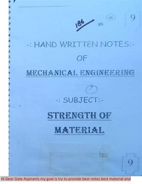 Strength Of Material 2 Som Mechanical Engineering Handwritten Classes