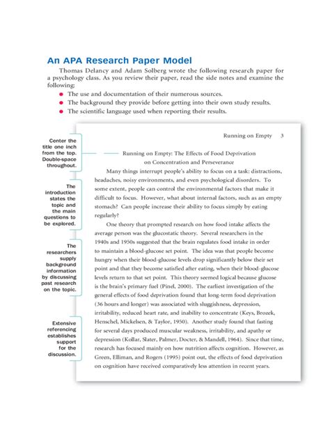 Examples Of Action Research Templates In Apa Apa Format For College
