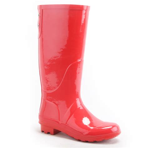 China Knee High Red Long Rubber Boot Women Sex Rubber Rain Boots
