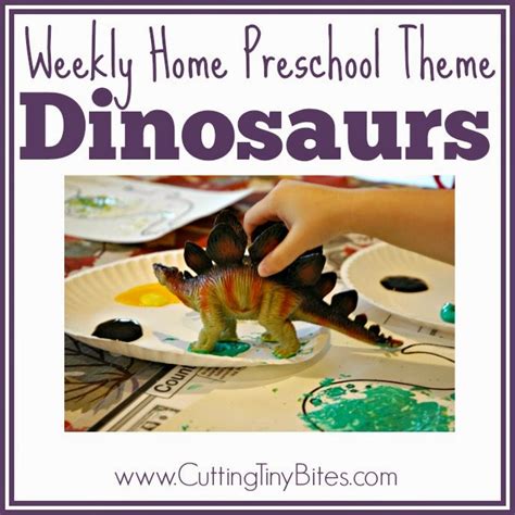 Cutting Tiny Bites: Dinosaur Theme- Weekly Home Preschool