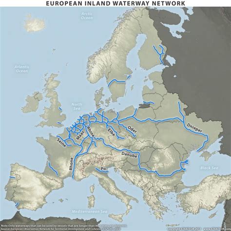 European Inland Waterway Network By Stratfor Map Europe Water Map Geography Map