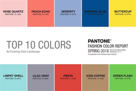 Munas Coolture Pantone Top Ten Colors Ss 2016 Color Of The Year