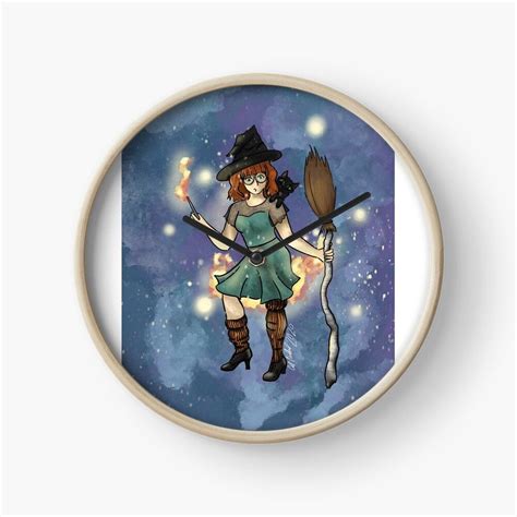 Curious Witch Clock By 9livesart Witch Art Prints Clock