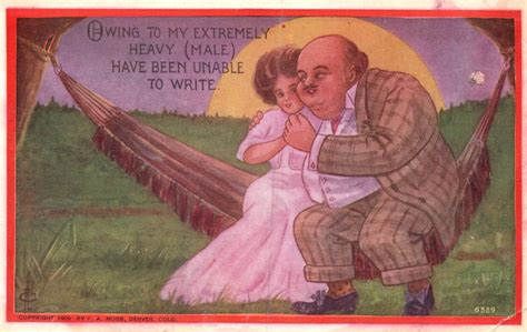 Vintage Postcard 1910s Owing To My Extremely Heavy Male Have Been