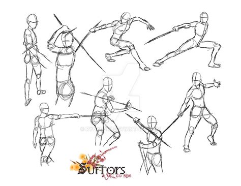 Suitors Behind The Scenes Fight Pose Sketches By Ryuyujin On Deviantart