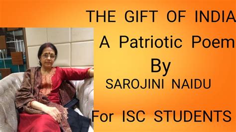 The T Of Indiaa Poem By Sarojini Naidu Watch Ranjana Maams Video