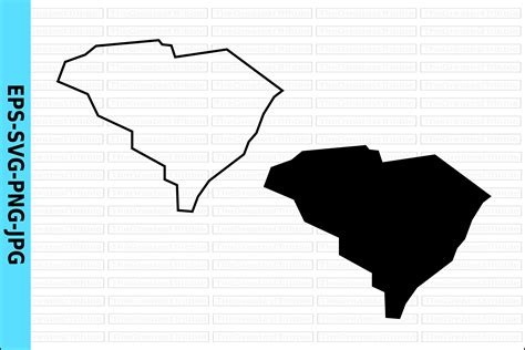 South Carolina Outline Silhouette Graphic By Tgt Designs · Creative Fabrica