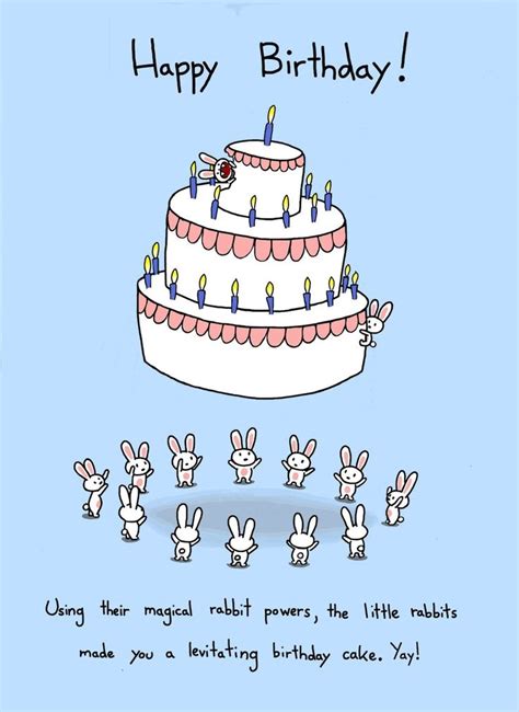 Happy Birthday Rabbit Cake Card Funny Happy Birthday Wishes Happy