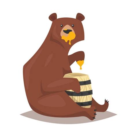 Royalty Free Bear Eating Honey Clip Art Vector Images And Illustrations Istock