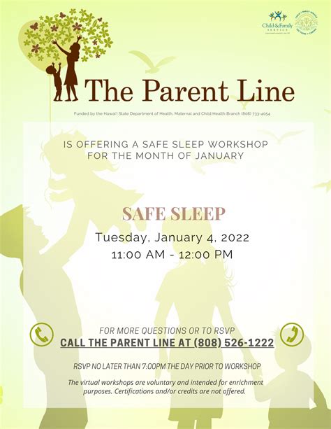 Parent Line Virtual Workshops Flyer The Parent Line