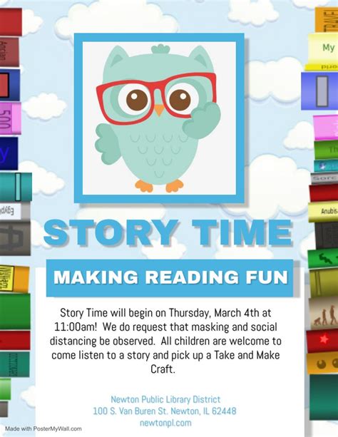 Story Time Flyer 2021 Newton Public Library