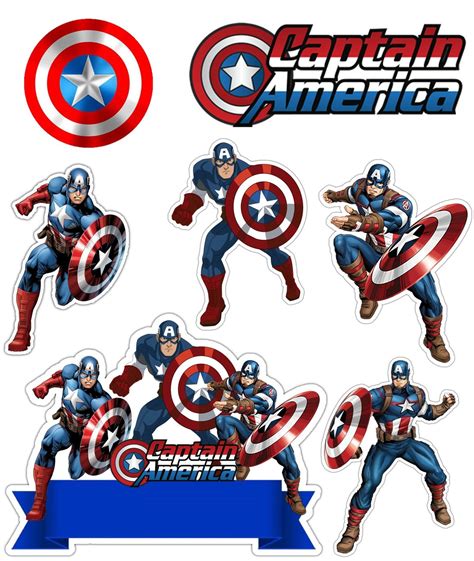 Captain America Birthday Cake Captain America Party Spiderman Topper Captain Amerika Baby